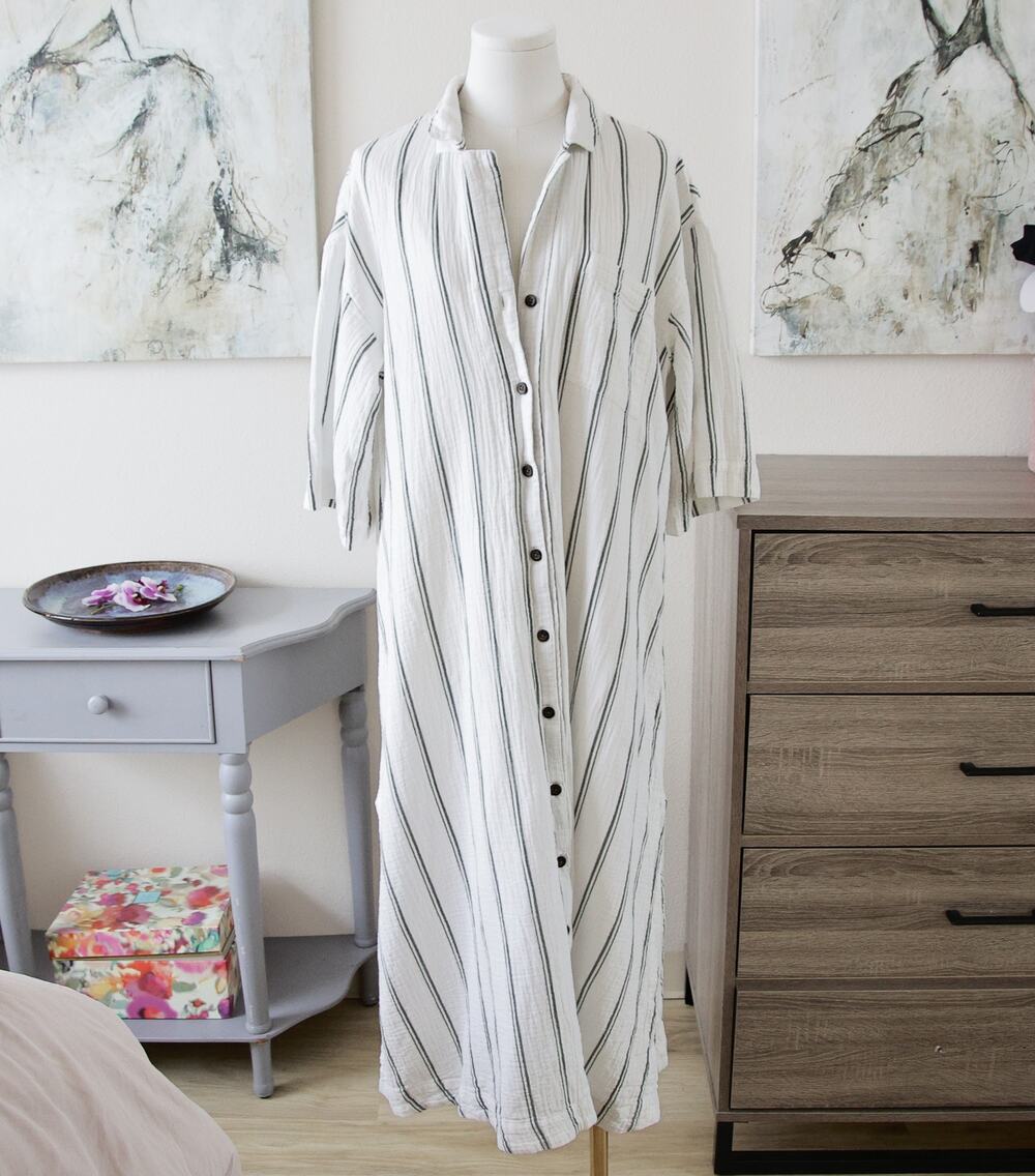 Madewell Cotton Lightestspun Cover-Up Maxi Shirtdress size M